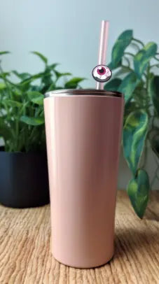Pink Eye Drinking Straw Charm Brujita Charms