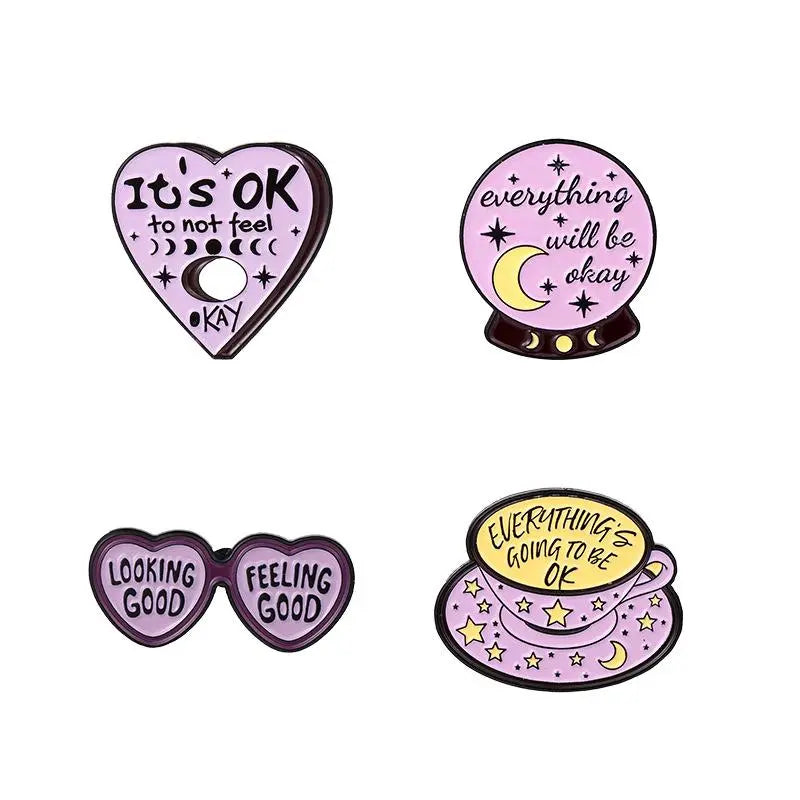 Witchy Affirmation Enamel Pins Brujita Charms