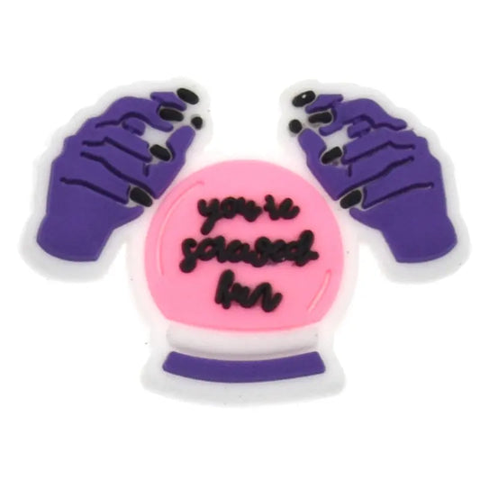 "You're Screwed Hun" Crystal Ball Drinking Straw Charm Brujita Charms