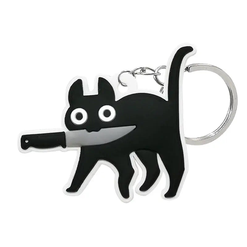 I Will Cut You Cat Keychain Brujita Charms