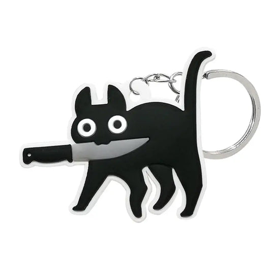 I Will Cut You Cat Keychain Brujita Charms