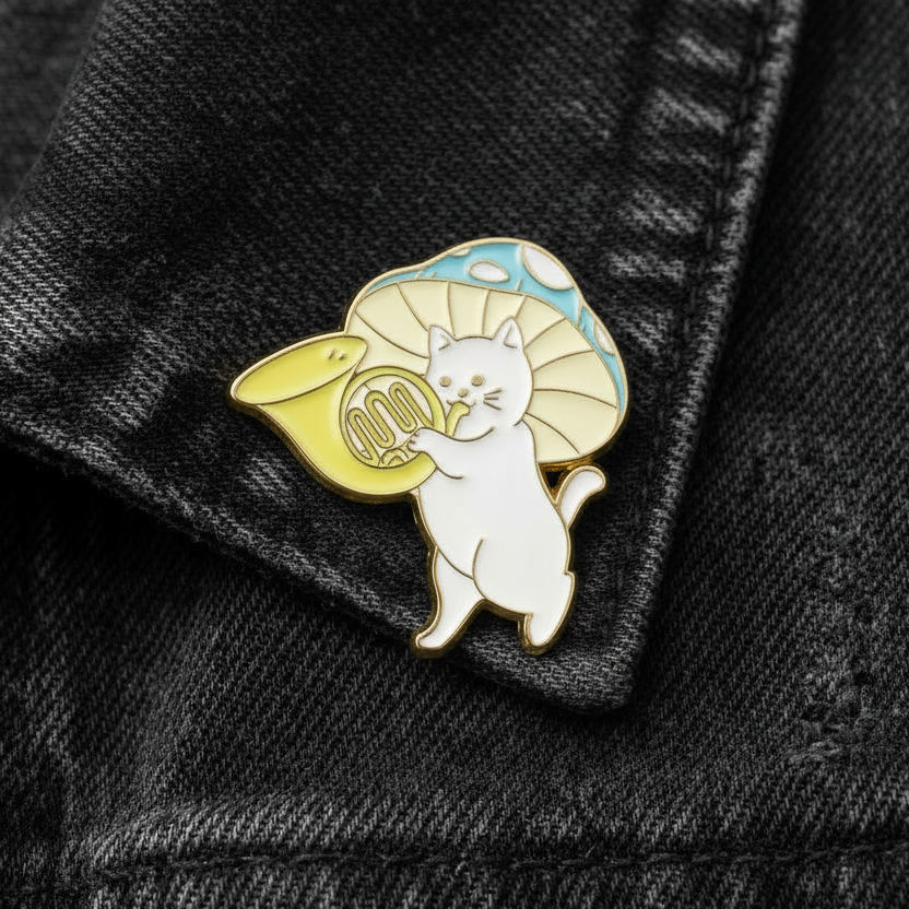 Everybody Wants to Be a Cat Enamel Pin – Cute Jazz Cat Pin, Music Lover Gift, Spooky Cute Aesthetic