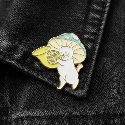 Everybody Wants to Be a Cat Enamel Pin – Cute Jazz Cat Pin, Music Lover Gift, Spooky Cute Aesthetic