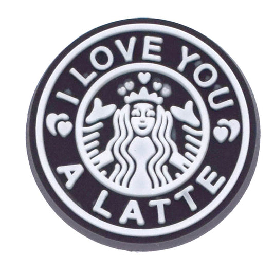 "I Love You A Latte" Drinking Straw Charm