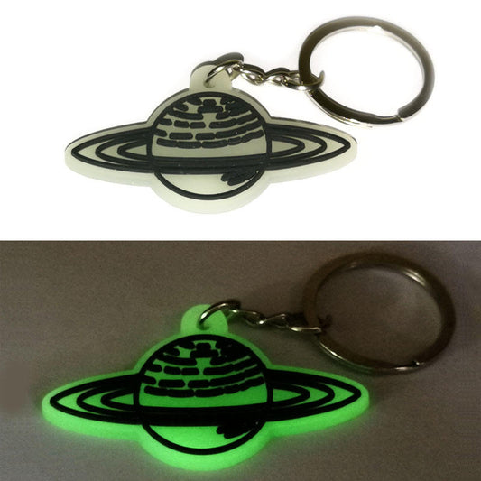 Glowing Saturn Keychain